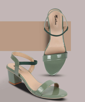 Picktoes PT-GD602 Lightweight Comfort Summer Trendy Premium Stylish Party disigin Women Heels(Green , 4)