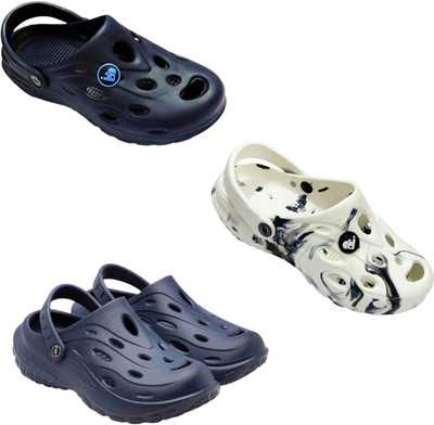 BLIBBERS Men Clogs(Navy, White, Navy , 9)