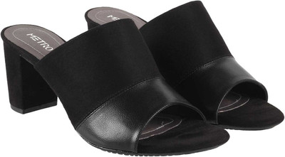 METRO Women Heels(Black , 4)