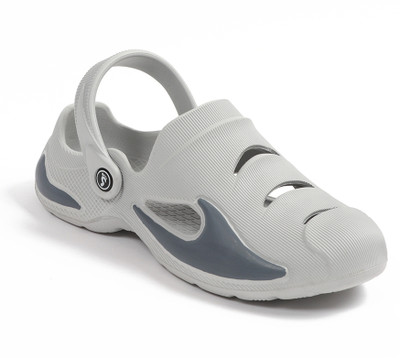 Smoothlite Men EVA Clogs Slipper with Back Strap, Anti Skid, Painted Design Men Clogs(Grey , 8)