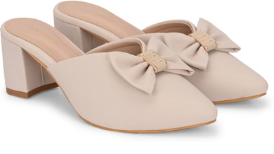 Clog London Women Heels(Off White , 5)