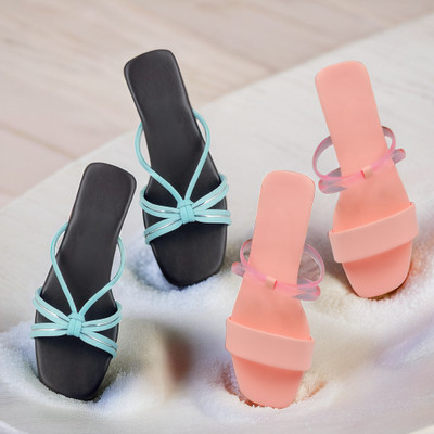 SAYERA Women Flats(Pink, Blue , 7)