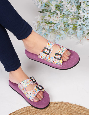 Footox Women Slippers | Slides | Flipflop | Clogs | Ortho | Acupressure Slippers(Pink , 4)