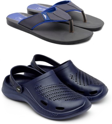 asian Men Clogs(Blue, Grey , 10)