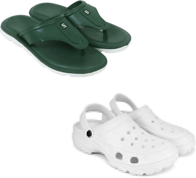 Vomoya Men Sandals(Green, White , 8)