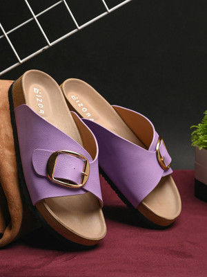 BIZORA Women Wedges(Purple , 7)