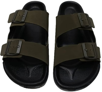 ZULF Men Sandals(Olive, Black , 7)