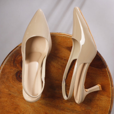 CHEMISTRY Women Heels(Beige , 9)