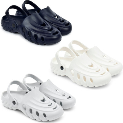 Golf Men Clogs(Blue, White, Grey , 6)