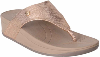 GRETA Women Wedges(Gold, Beige , 8)
