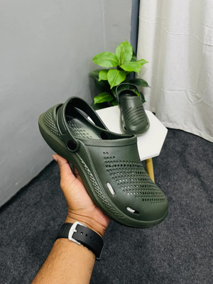 Footox Sandals | Clogs | Ortho | Acupressure Men Clogs(Green , 8)