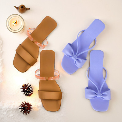 SAYERA Women Flats(Brown, Purple , 7)