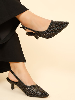 flat n heels Women Heels(Black , 6)