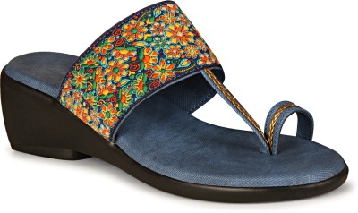 LEE FEET Women Heels(Blue , 4)