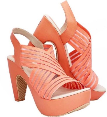 Sonakey Women Heels(Orange , 8)