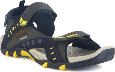 Sparx SS 485 Men Sandals(Olive, Yellow , 9)