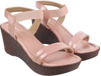 MOCHI Women Wedges(Pink , 8)