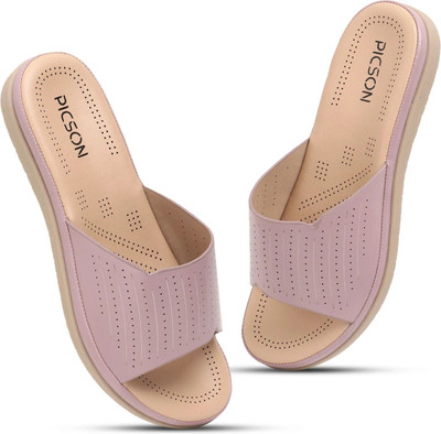 Picson Extra Soft Cushioned Slide Sandals for Ultimate Comfort Women Flats(Multicolor , 7)