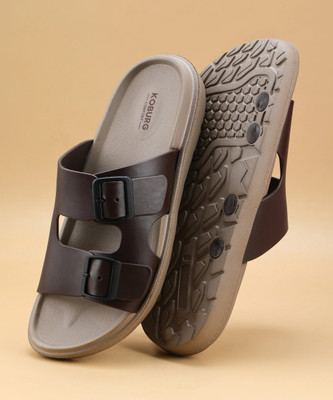 Koburg Classic Men's Sandals|Comfortable |Extra Soft Slide|Lightweight |EVA Sole KS-204 Men Sandals(Brown , 10)