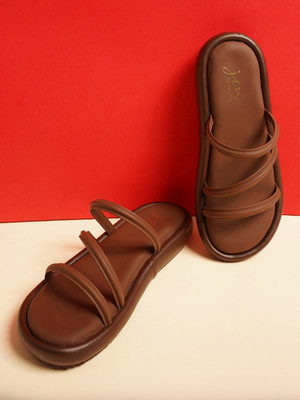 jm looks Women Flats(Brown , 8)