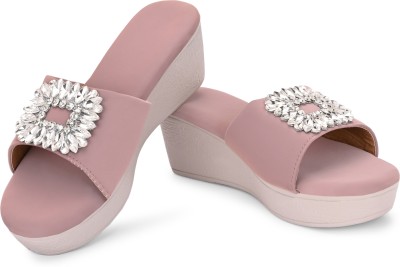 RAVIS Women Wedges(Pink , 7)