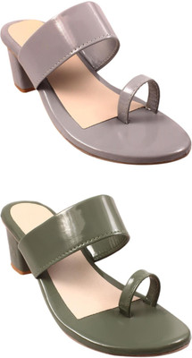 Goraiya Women Flats(Grey, Green , 5)