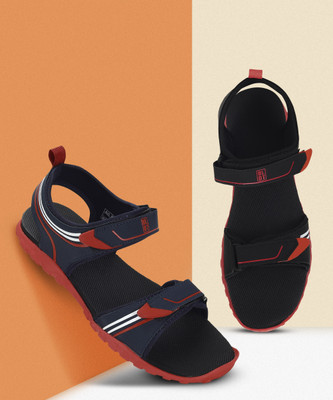 Paragon K1421G Stylish Lightweight & Durable Velcro Men Sandals(Red , 9)