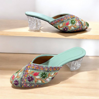 ABEESHA Women Heels(Green , 6)