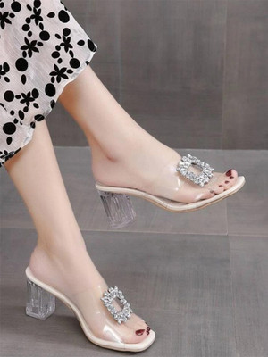 TOSHINA SHOES KING Women Heels(White , 9)