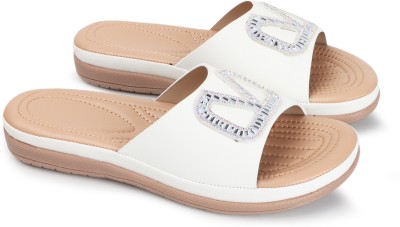 STEPIZIA Women Flats(White , 8)