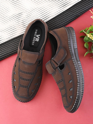 VINCI RUSSO Men Casual(Brown , 10)