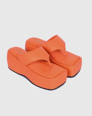 Kiwaoo Women Wedges(Orange , 4)