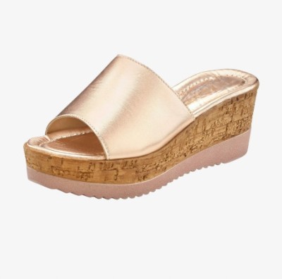 Gloglamp Women Wedges(Gold , 2)