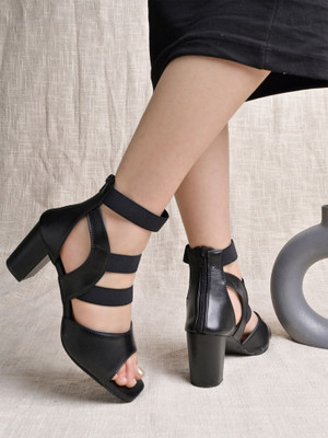 SHOETOPIA Women Heels(Black , 5)