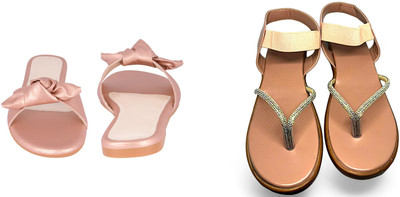 PMS Women Wedges(Pink, Olive , 4)