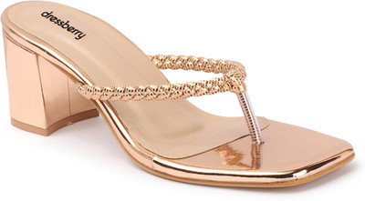 Dressberry Women Heels(Gold , 3)