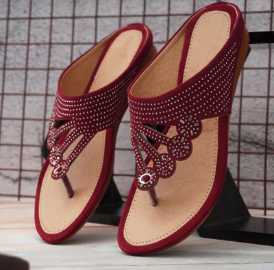 K' Footlance Women Flats(Maroon , 8)
