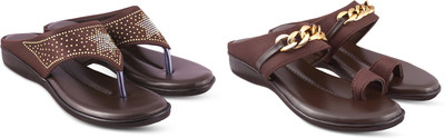 hunyza footwear Women Flats(Brown, Brown , 8)