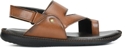 STEPFOX Faux Leather Comfortable Sole With Backstrap Men Flats(Tan , 8)