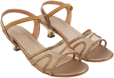 MOCHI Women Heels(Gold , 5)