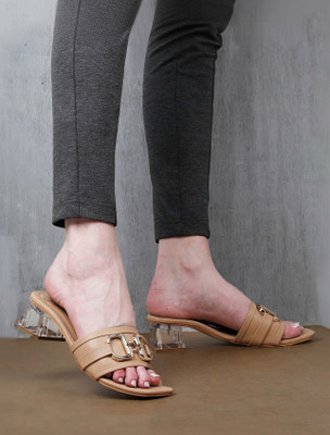 Looper Women Heels(Beige , 5)
