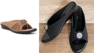 hunyza footwear Women Flats(Black, Beige , 4)