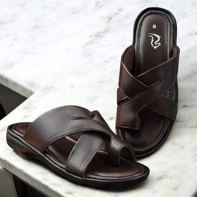 QARA Men Sandals(Brown , 7)