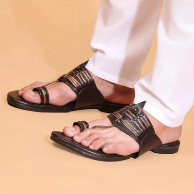 Delefs Moda Men Sandals(Brown , 7)
