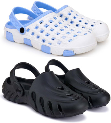 Kapani Fashion Men Clogs(Blue, Black , 7)
