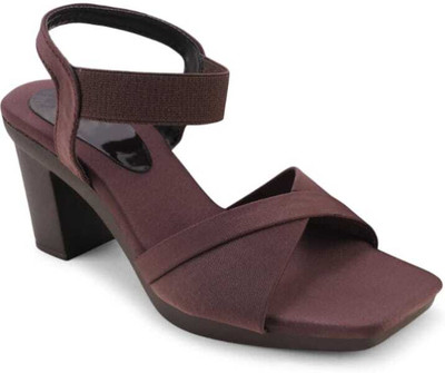 A1ENTERPRISESNEW Women Heels(Brown , 5)