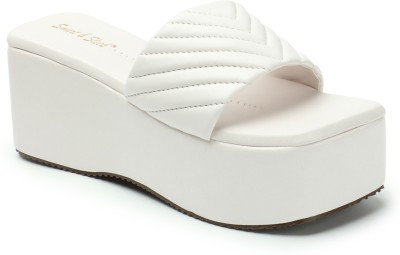 Smart & Sleek Women Wedges(White , 8)