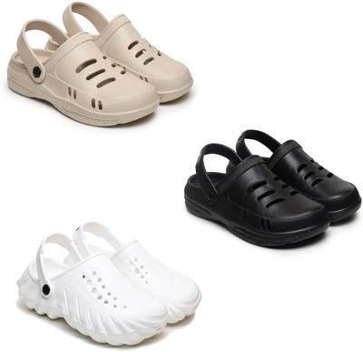 Trottis Men Sandals(Beige, Black, White , 8)