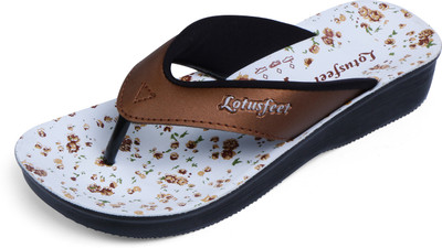 LOTUSFEET Women Flats(Brown , 8)