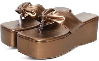 Gloglamp Women Wedges(Copper , 4)